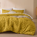 Bedsure Queen Comforter Set - Mustard Yellow Boho Tufted Bedding