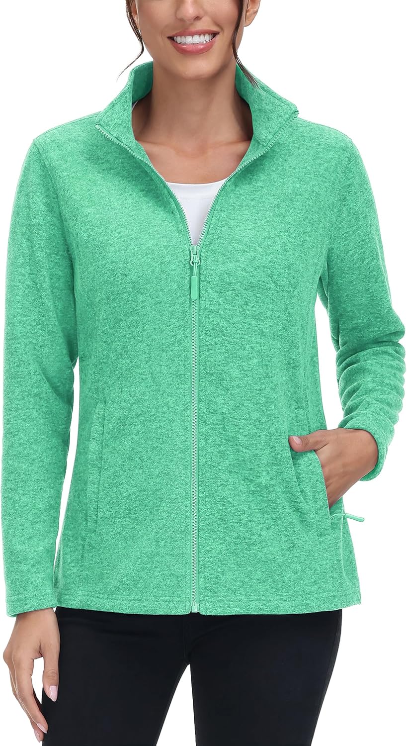 TACVASEN Women's Full Zip Fleece Jacket for Winter Comfort