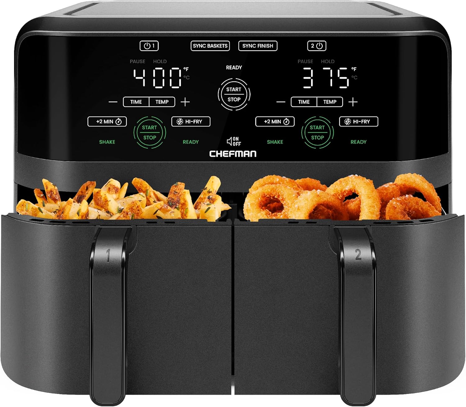 Chefman Dual Basket Air Fryer - Hi-Fry Power