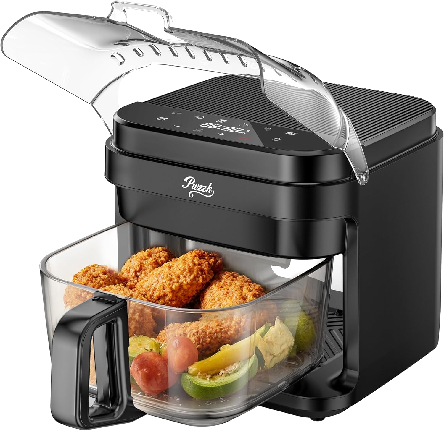 5.8QT Glass Air Fryer with 8 Presets for Healthy Cooking