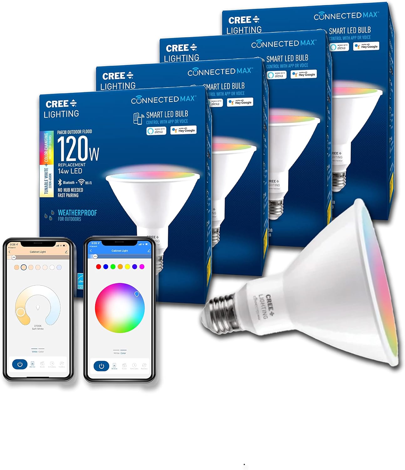 Cree Lighting Connected Max Smart LED Bulb Par38 Outdoor Flood