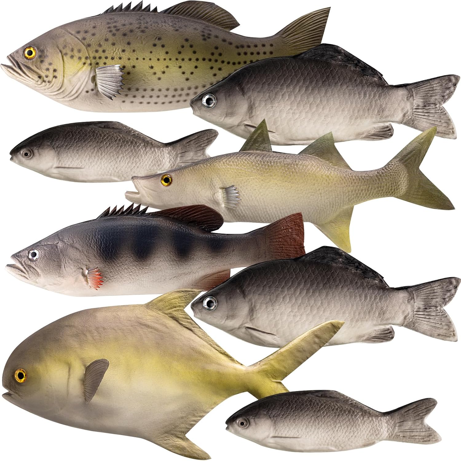 8 Pcs Realistic Fake Fish Toy for Photography and Decor Fun