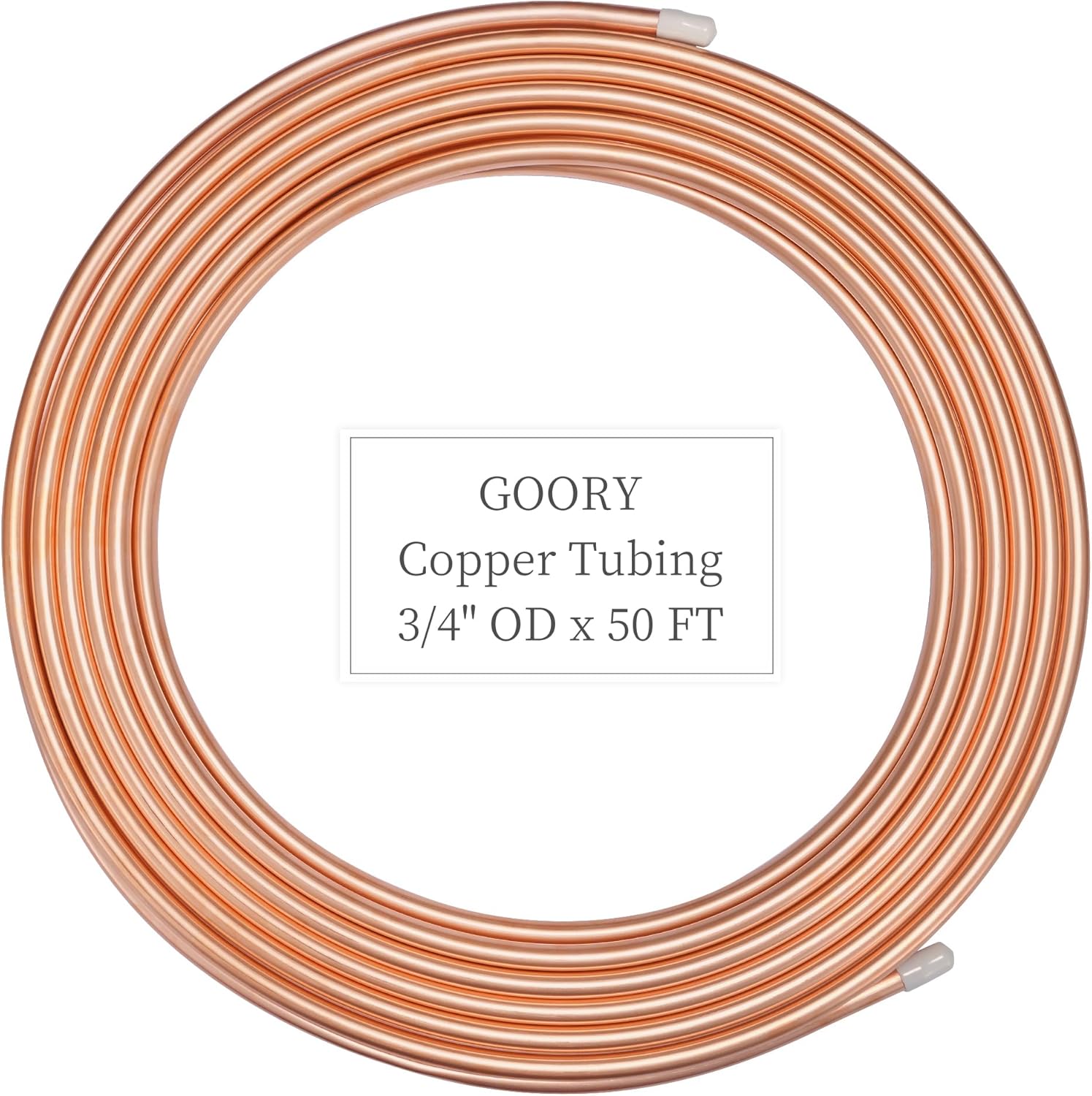 GOORY Copper Tubing 3/4in OD x 0.687in ID - 50 Ft Seamless Coil