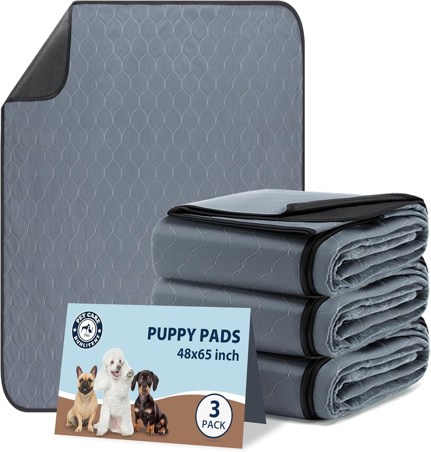 Washable Pee Pads for Dogs - Reusable Puppy Pads 48x65
