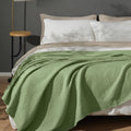 Cotton Waffle Weave Blanket Twin Size Loden Green - Lightweight