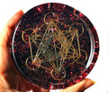 LARGE 4ft Garnet Crystals Metatron's Cube Merkaba Coaster - Energy
