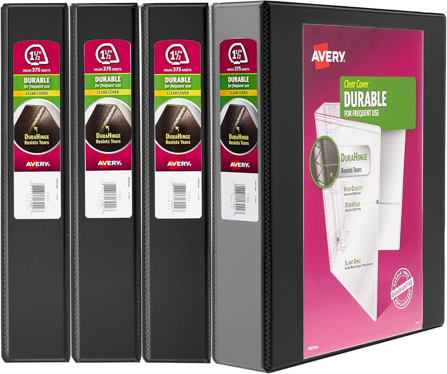 Avery Durable View 3 Ring Binder with 1-1/2 Inch Slant Rings