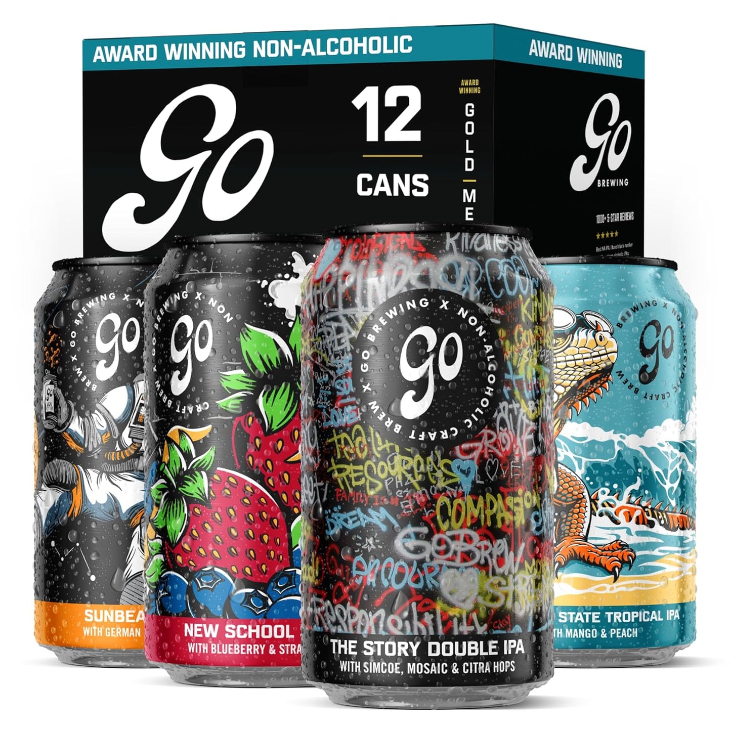 Go Brewing Non-Alcoholic Beer 24 Pack with Exciting Flavors