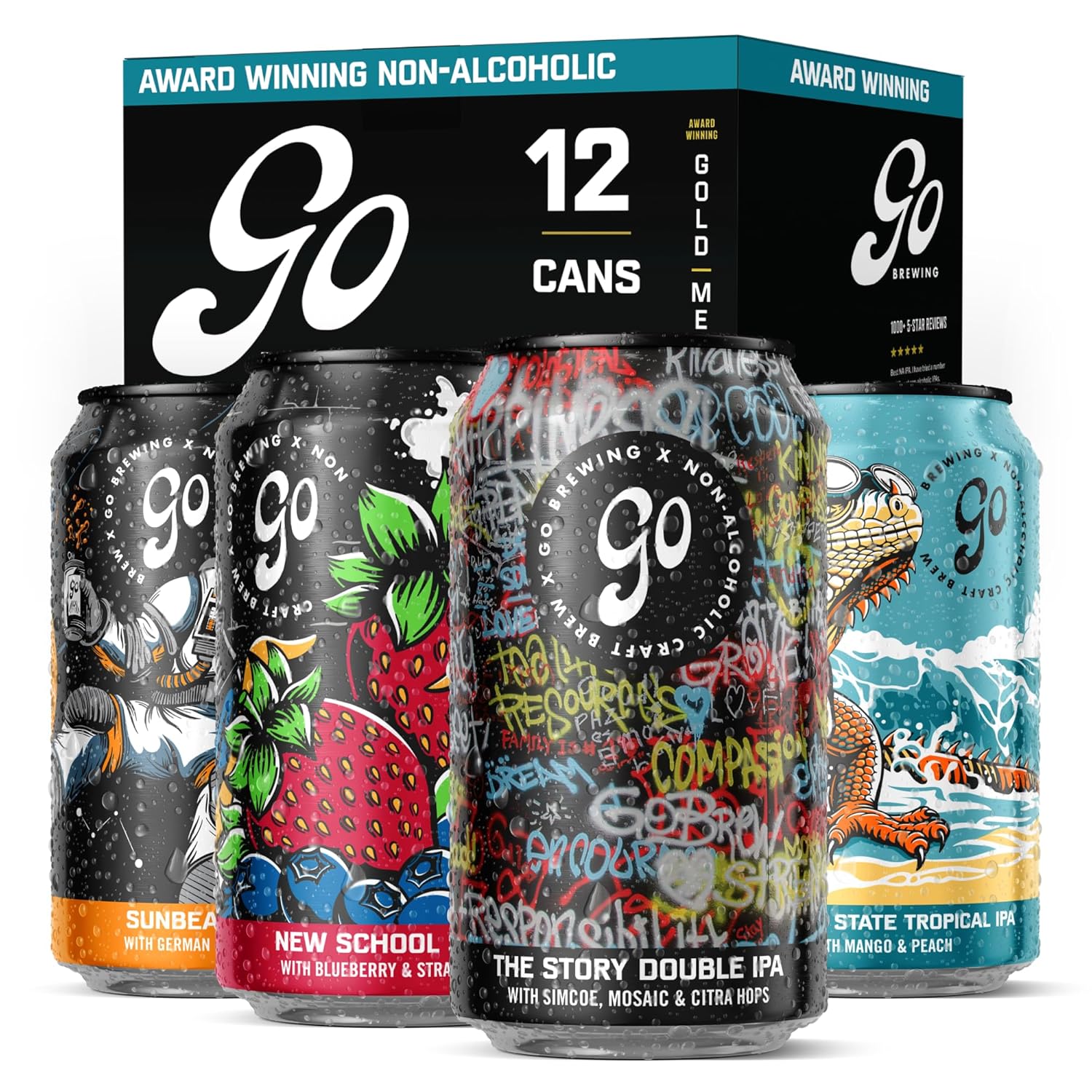 Go Brewing Non-Alcoholic Beer 24 Pack with Exciting Flavors