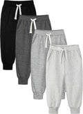 HXP 4 Pack Toddler Boys Sweatpants - Soft Cotton Joggers for Play