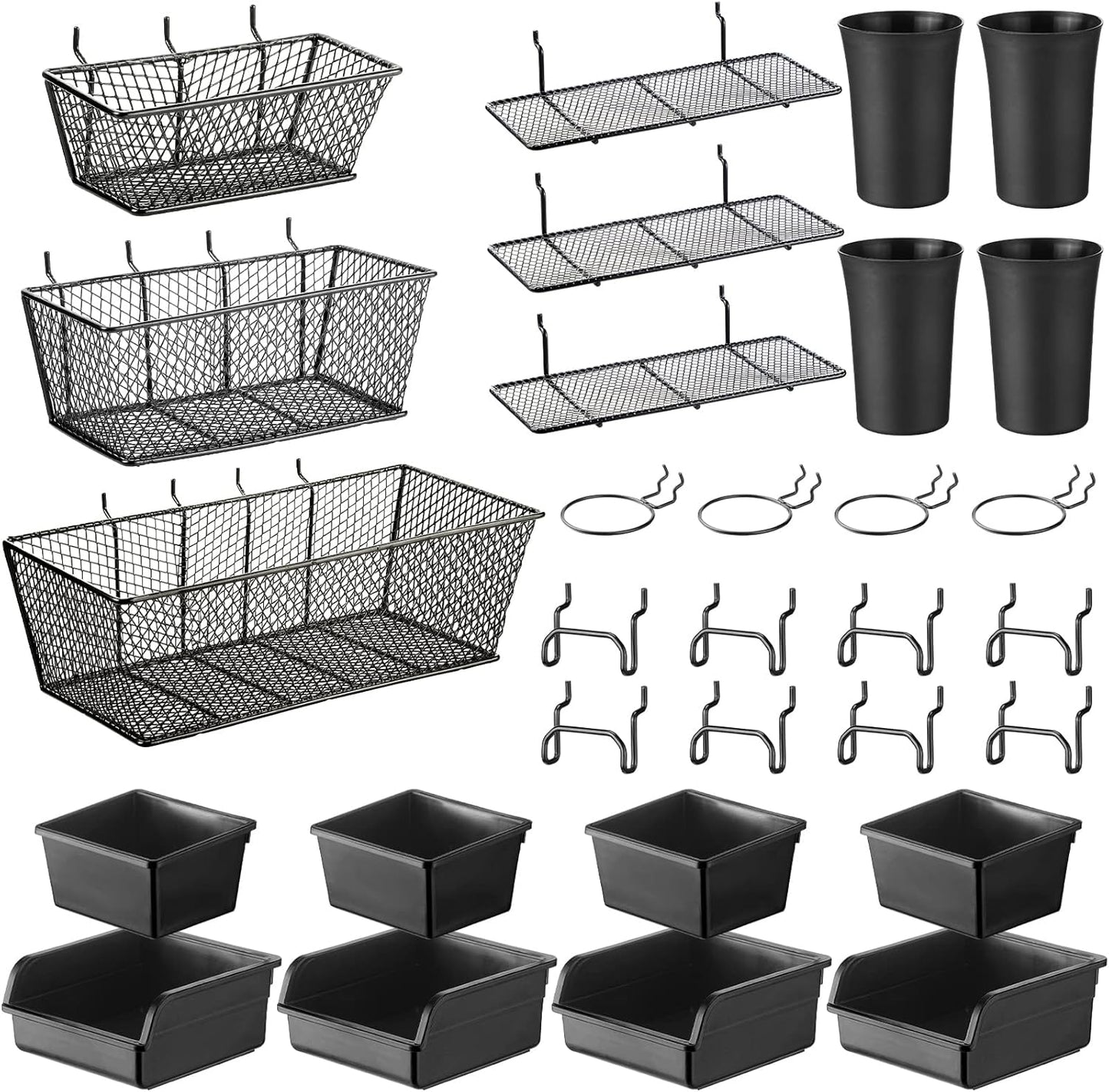 Sieral 30 Pcs Pegboard Organizer Accessories Kit for Storage