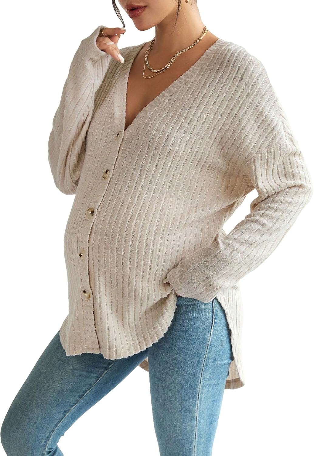 MakeMeChic Women's Maternity Shirts for Stylish Nursing Needs