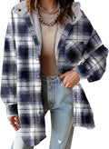 Dokotoo Women's Flannel Hooded Plaid Shacket - Cozy Oversized Layer