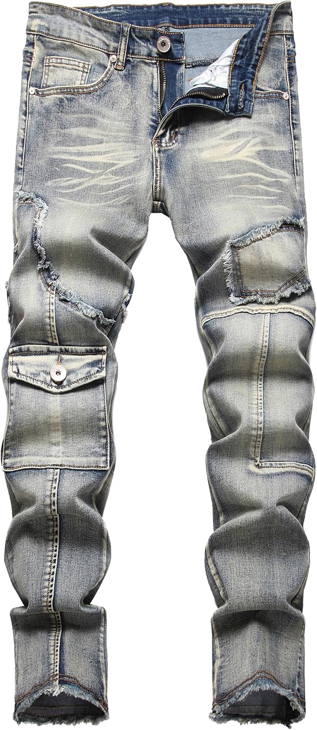 XIMXIMMTIAN Men's Biker Moto Distressed Slim Fit Jeans Review