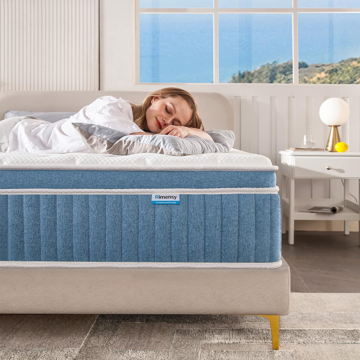 Rimensy Full Mattress 12 Inch Hybrid Mattress for Comfort