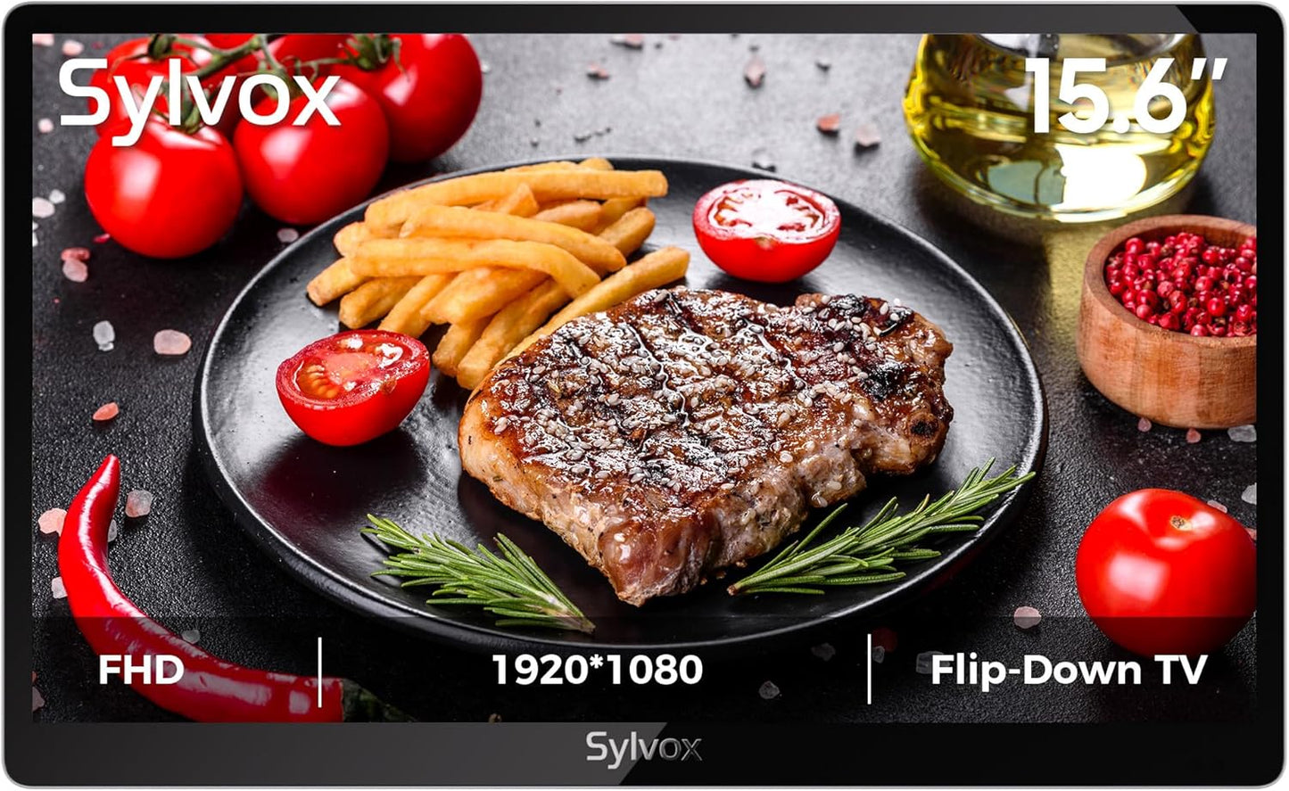 SYLVOX 15.6 Flip-Down TV for Kitchen and RV with Rotation
