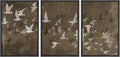 Flock of Abstract Birds Framed Wall Art Print Set - Modern Boho Chic
