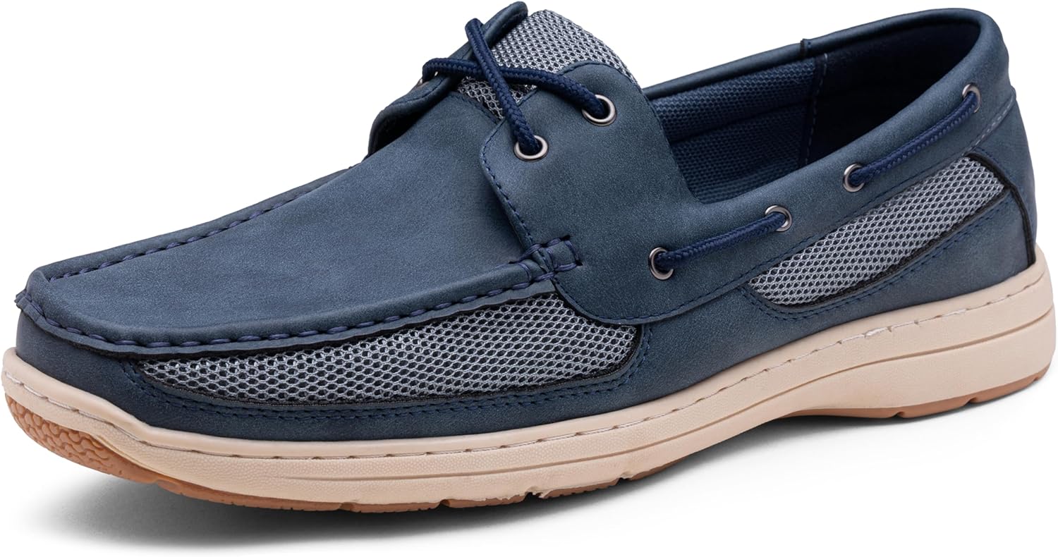 Vostey Men's Boat Shoes Slip On Stylish Casual Loafers Deck Shoes