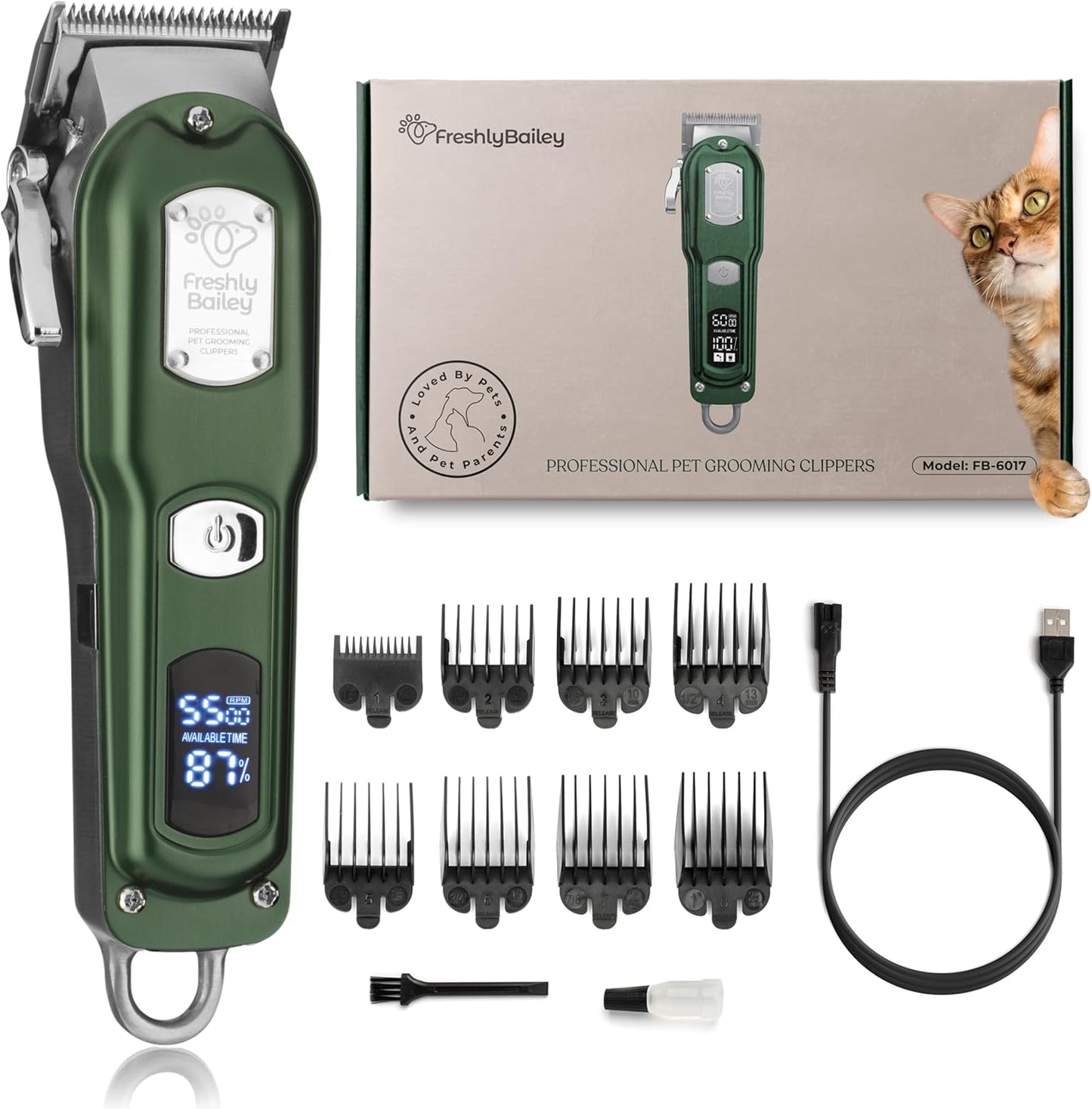 Freshly Bailey Cat Clippers for Matted Fur - Low Noise Grooming