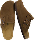 CUSHIONAIRE Hana Genuine Suede Classic Clog Mule - Comfortable Jewelry