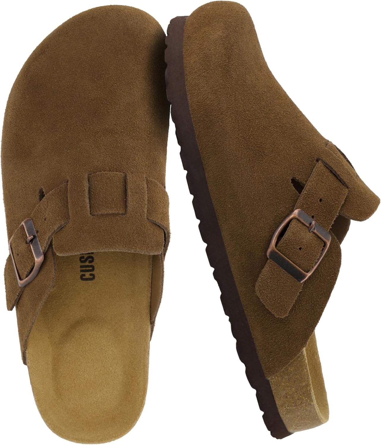 CUSHIONAIRE Hana Genuine Leather Suede Classic Clog for Women