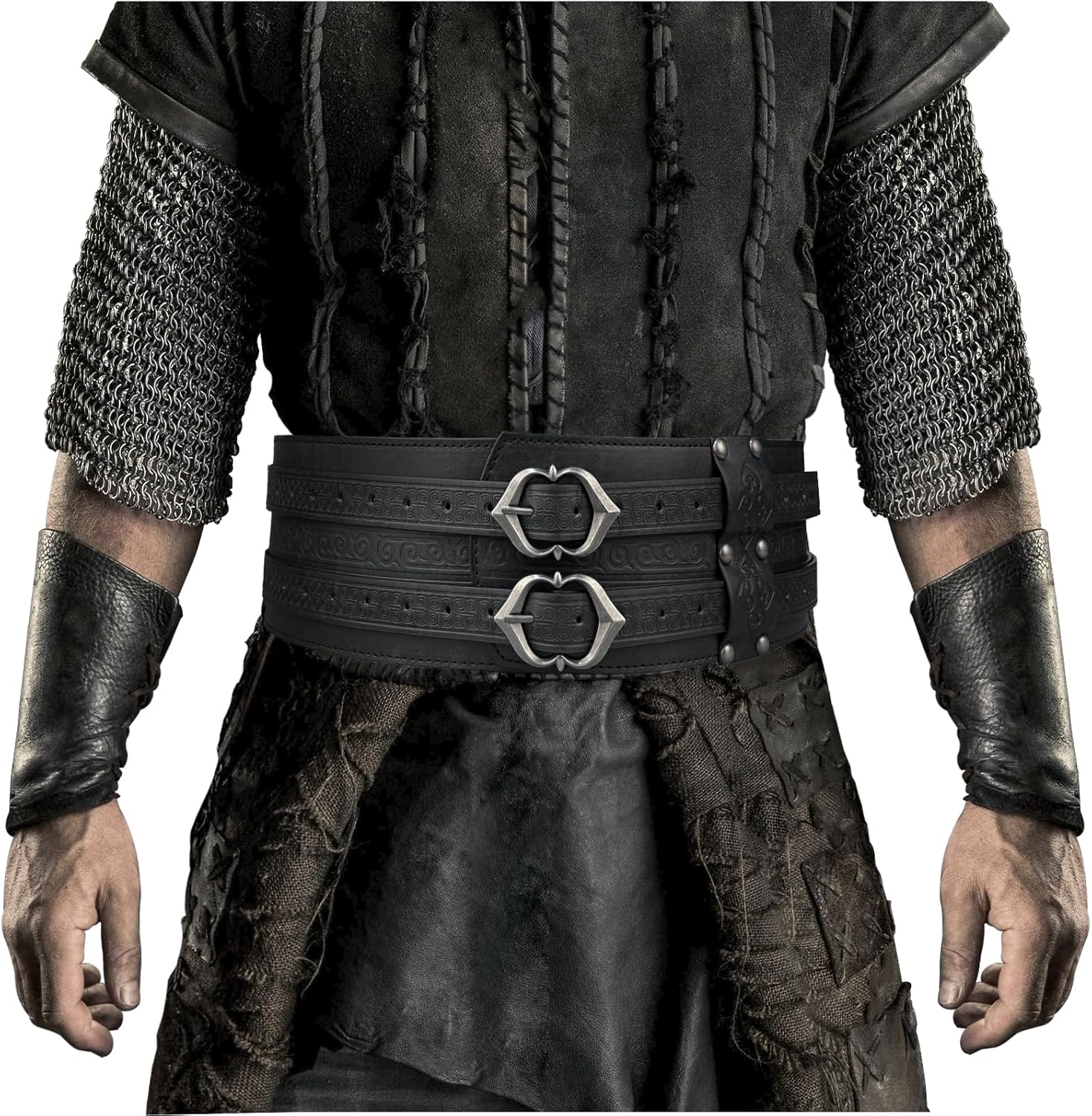 HiiFeuer Viking Wide Belt - Medieval Faux Leather Armor Belt