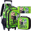 CCJPX Rolling Backpack for Boys Girls Kids - Dinosaur Wheeled School