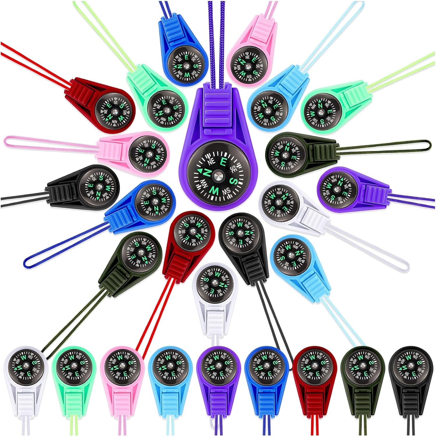Pocket-Sized Mini Compass Set - 27PCS, 9 Colors