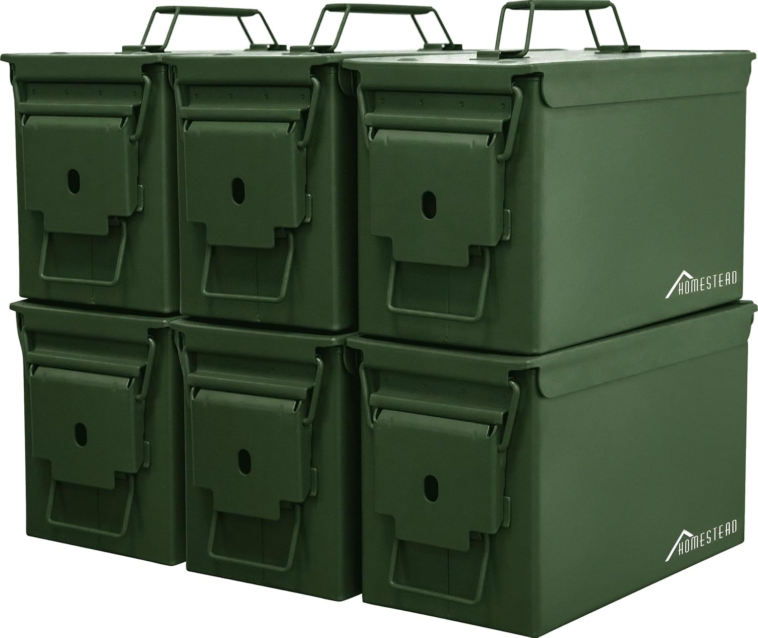 50 Cal Metal Ammo Can 6-Pack for Airtight Storage Solutions