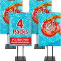 4-Pack Poster Stand Double-Sided Adjustable Height up to 80 in - Heavy