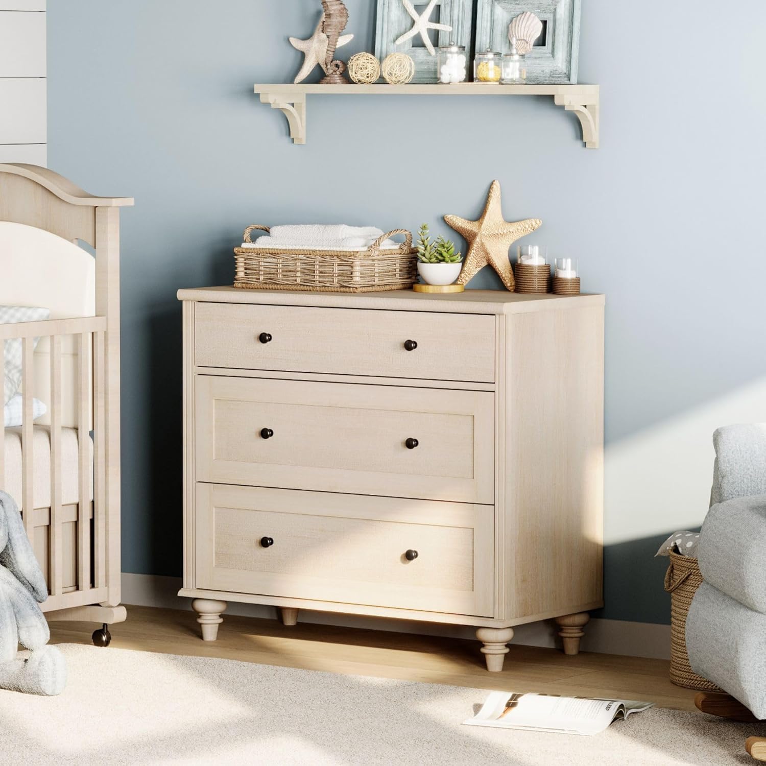 WAMPAT Baby Dresser with 3 Drawers for Kids Storage Needs