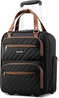 Underseat Carry On Luggage 16in Chestnut Black - Lightweight Roller