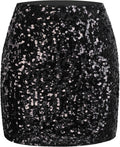 Sequin Bodycon Mini Skirt Sparkle Stretchy High Waist (Style 9NB7)