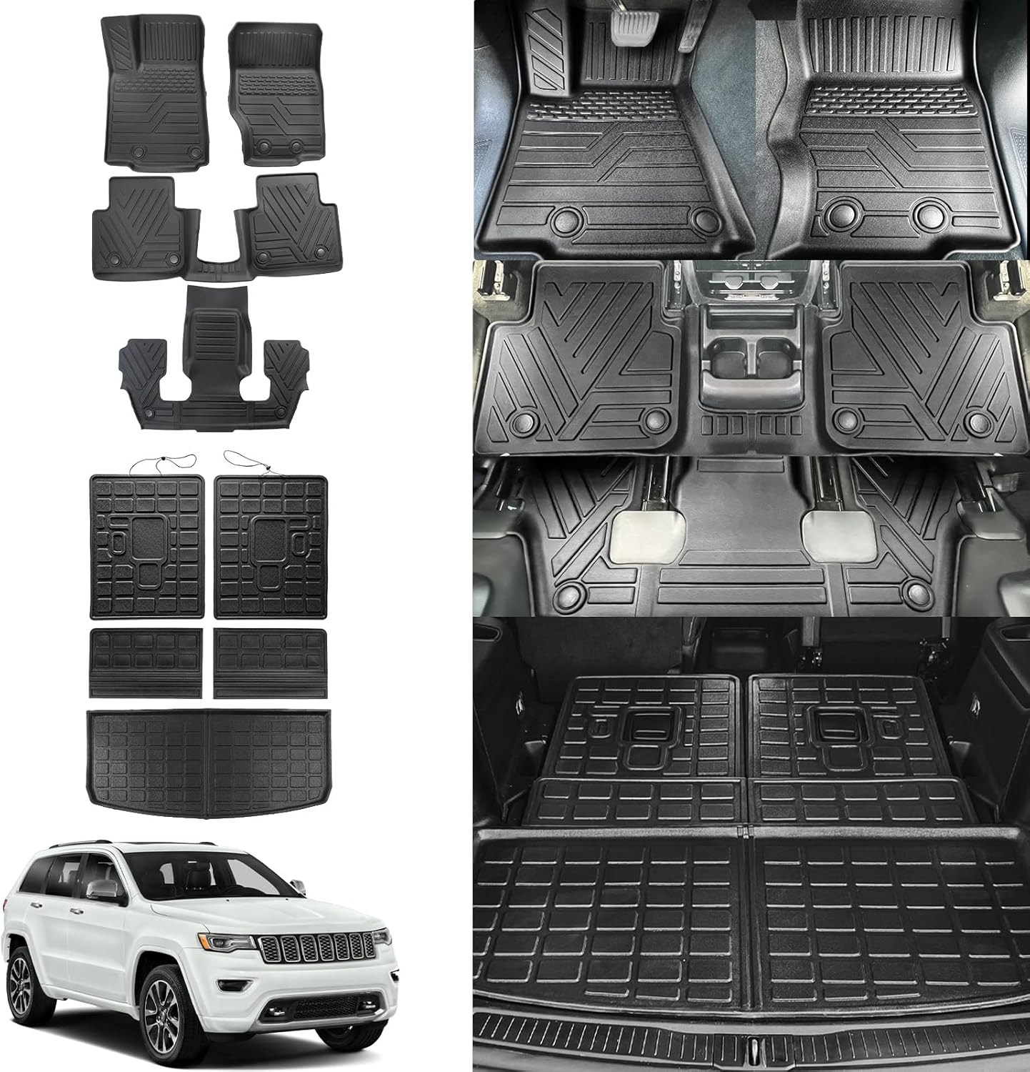 Rongtaod Floor Mats for 2021-2025 Jeep Grand Cherokee L Seats