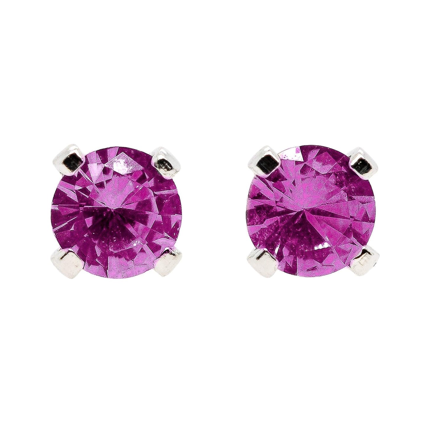 Tiny Birthstone Gemstone Post Stud Earrings in Sterling Silver
