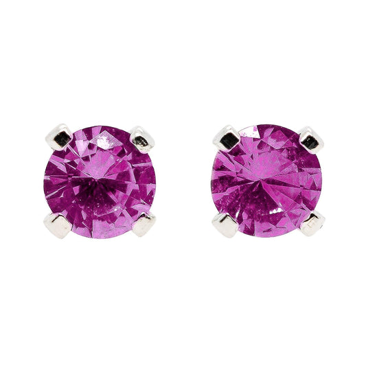 Tiny Birthstone Gemstone Post Stud Earrings in Sterling Silver