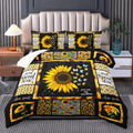Sunflower Bedding Full Size Comforter Set - Bright Boho Bedroom