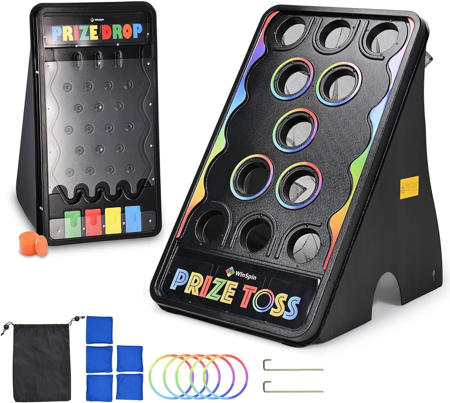 WinSpin Mini Prize Drop Board & Bean Bag Toss Game for Fun Events