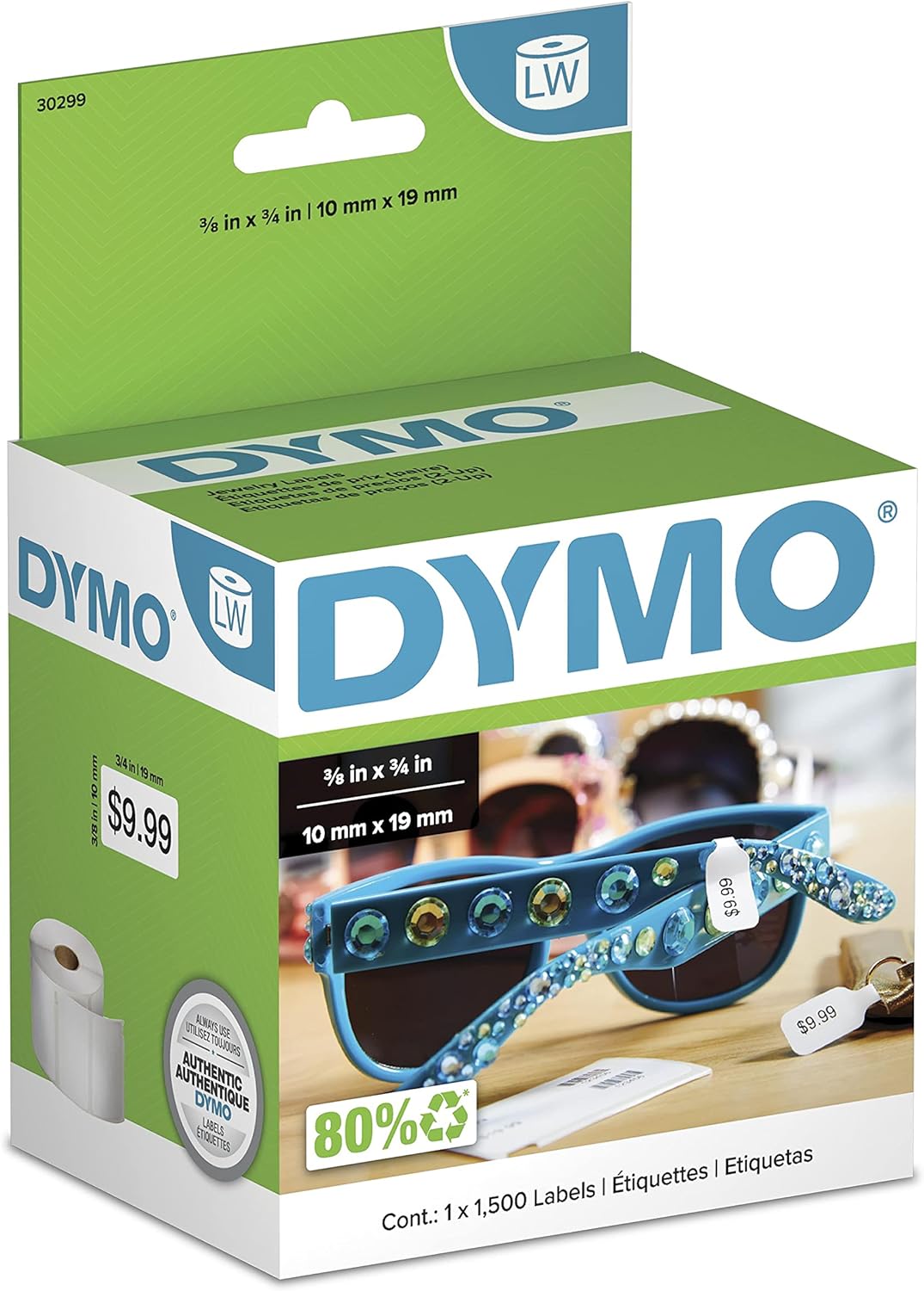 DYMO Authentic LW 2-Up Price Tag Labels for LabelWriter Printers