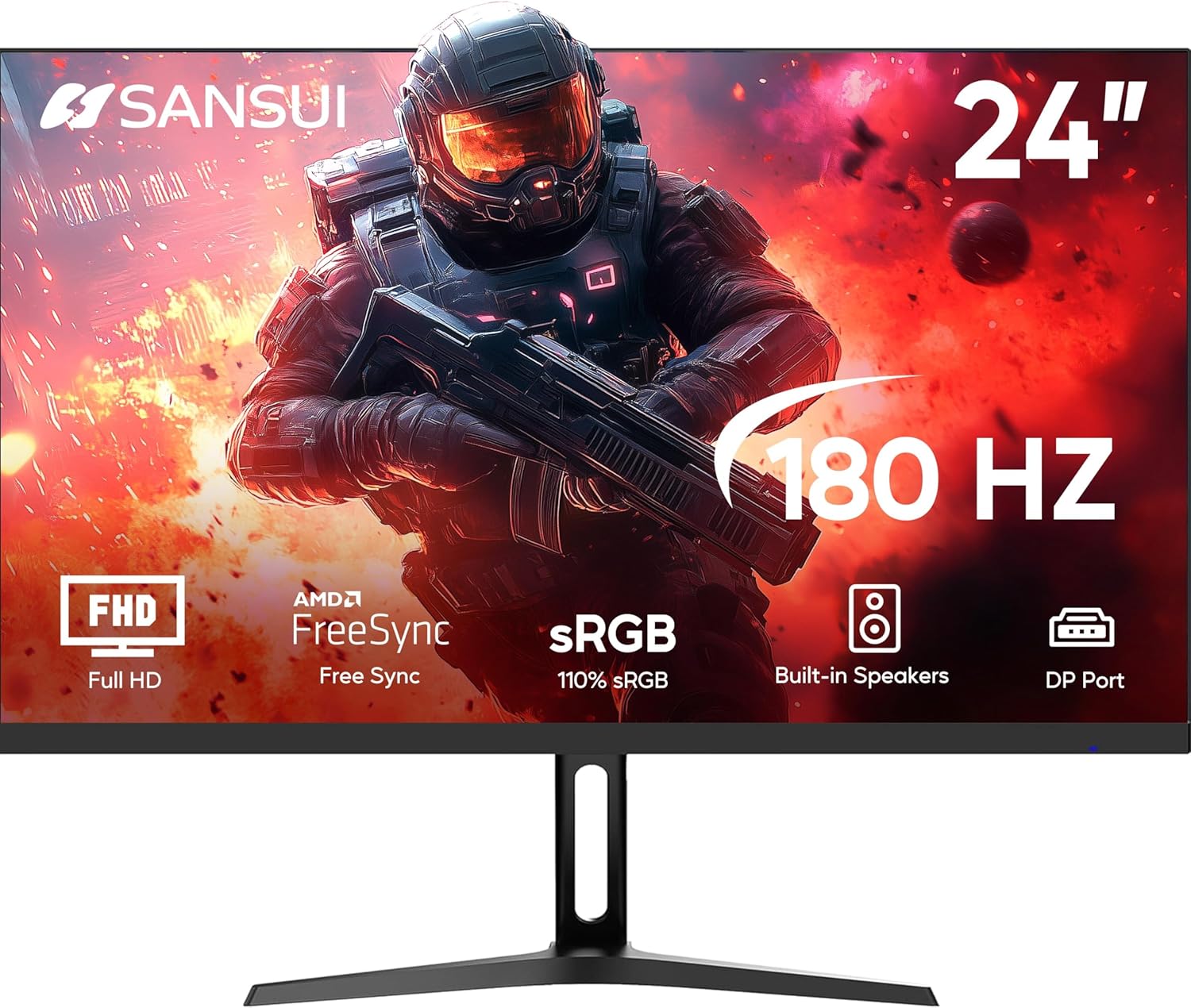 SANSUI 24 Gaming Monitor: 180Hz Refresh Rate for Ultimate Performance