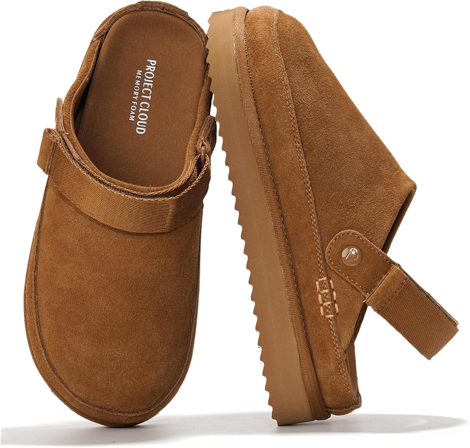 Genuine Suede Clogs for Women with Memory Foam Comfort