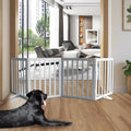 Freestanding Indoor Dog Gate 4-Panel Foldable Wood Pet Fence - 24in