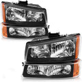 Headlight Assembly for 2003-2007 Chevy Silverado Clear Lens - Black