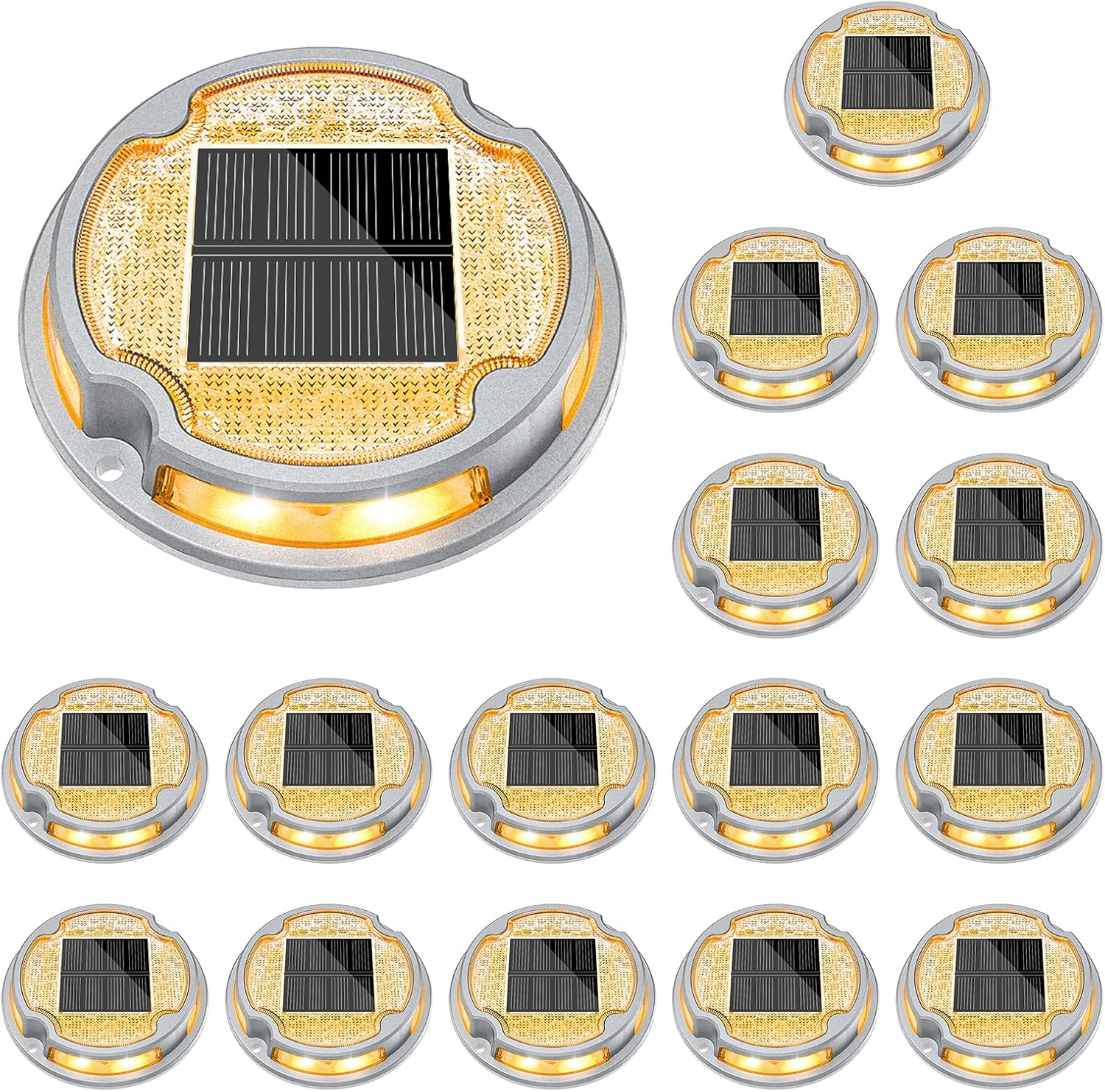 VOLISUN Solar Driveway Lights - 16 Pack Waterproof Ground Markers