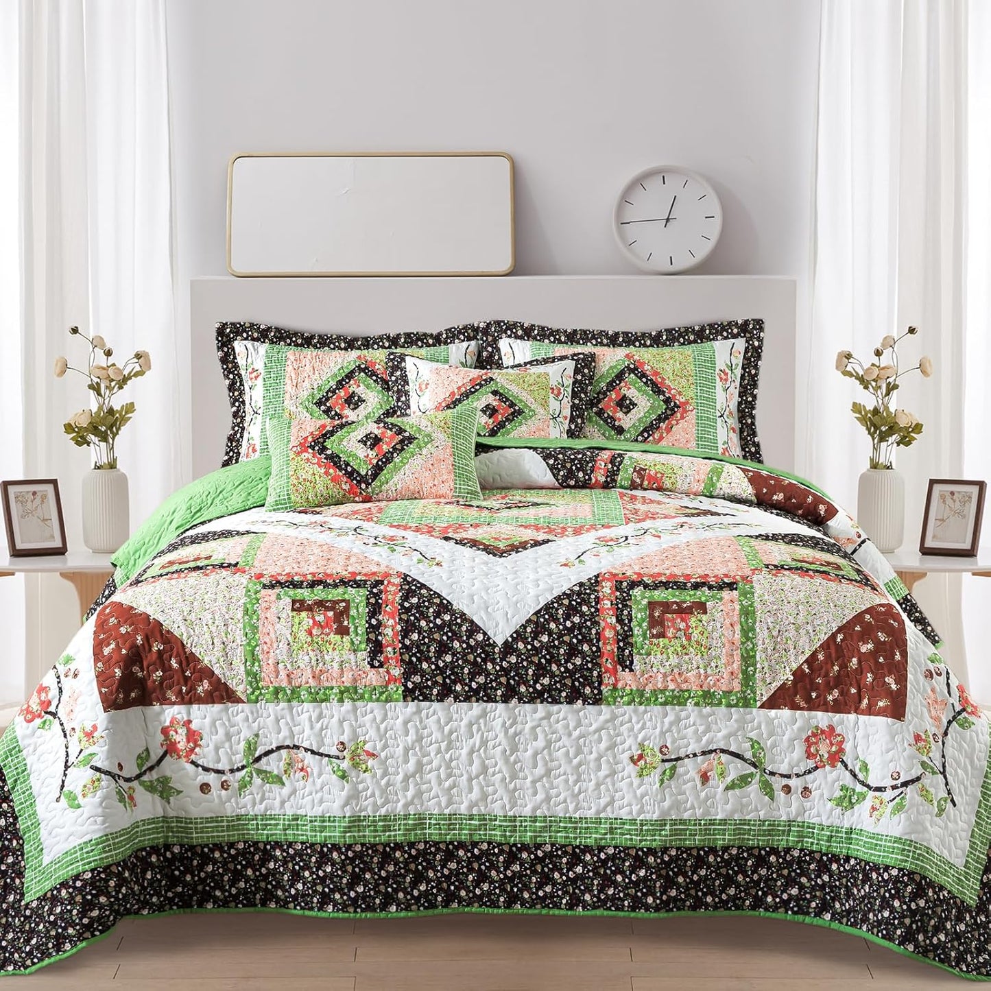 VAPUTAR King Size Quilt Set - Soft Reversible Coverlet for All Seasons
