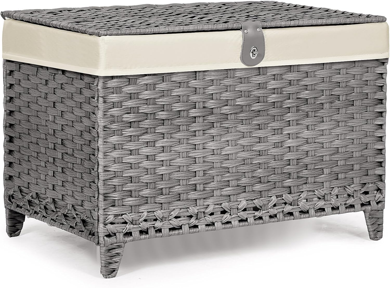 Wicker Storage Basket with Lid for Home Organization and Style