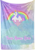 Personalized Unicorn Blanket for Girls - Custom Plush Fuzzy Throw