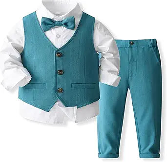 Kimocat Boys' 4-Piece Formal Suit Set for Special Occasions