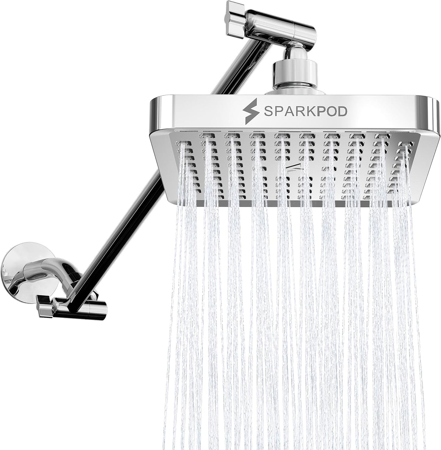 SparkPod High Pressure Rain Shower Head with Extension Arm