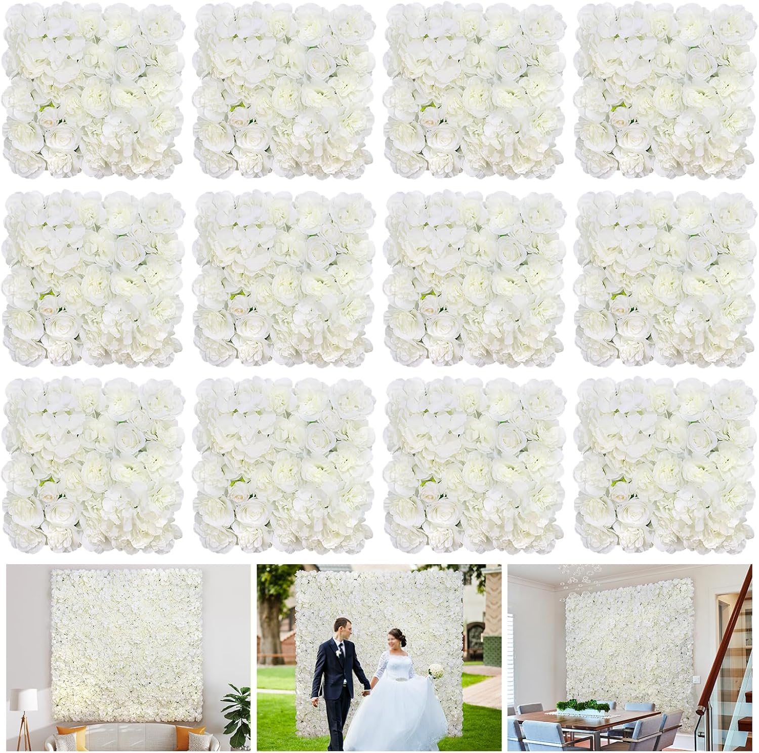 Flower Wall Backdrop 12PCS for Stunning Wedding Decor